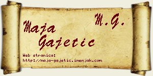 Maja Gajetić vizit kartica